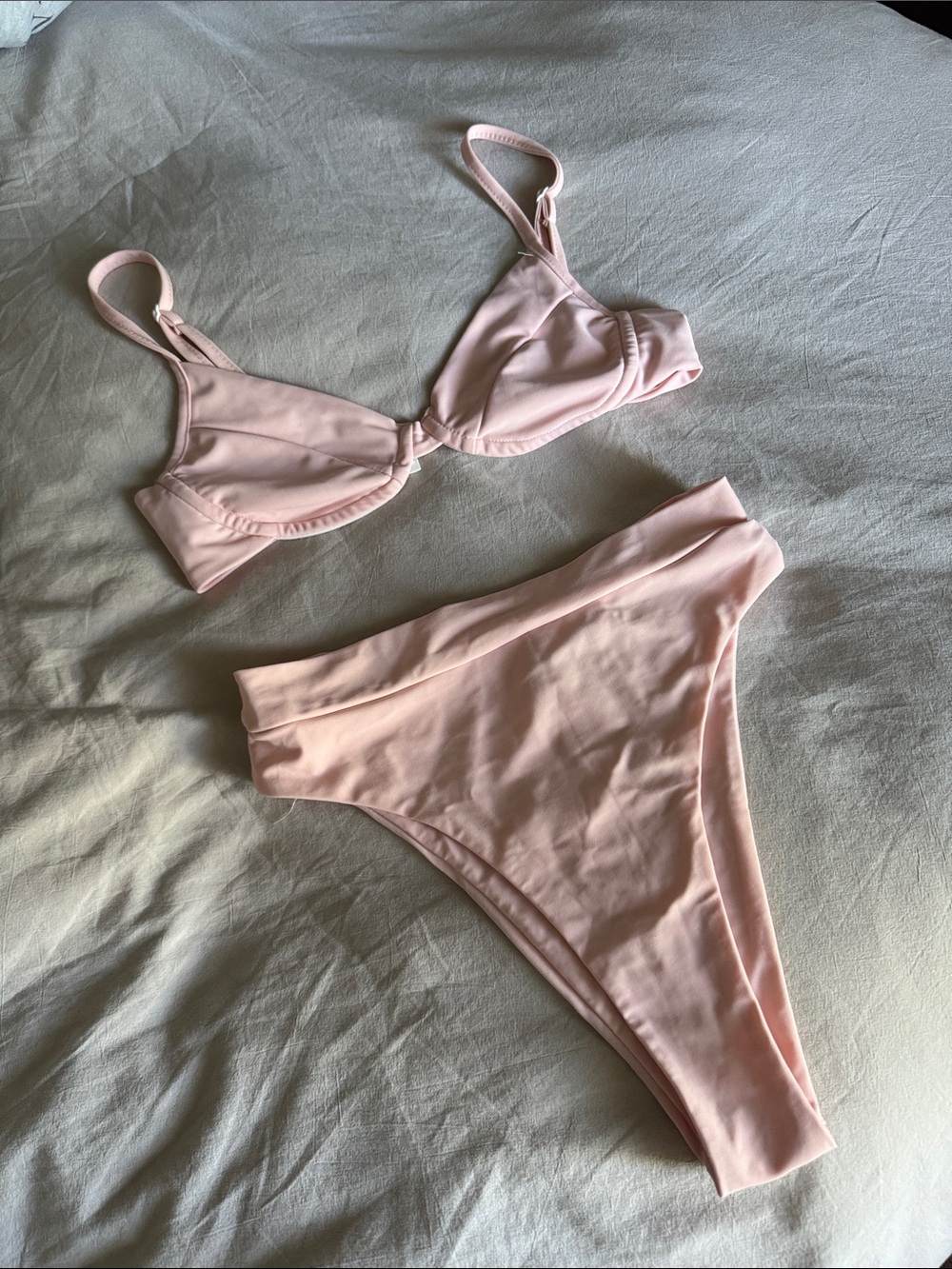 Princess Polly Pale Pink Bikini Top with Front Clasp